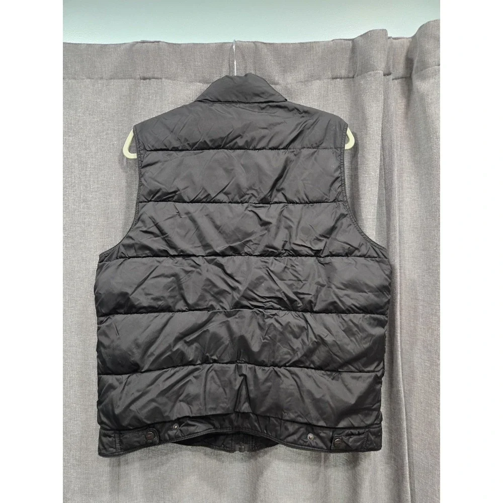 Levi's Mens Medium Black Puffer Vest Full Zip Quilted Insulated Snap Pocket